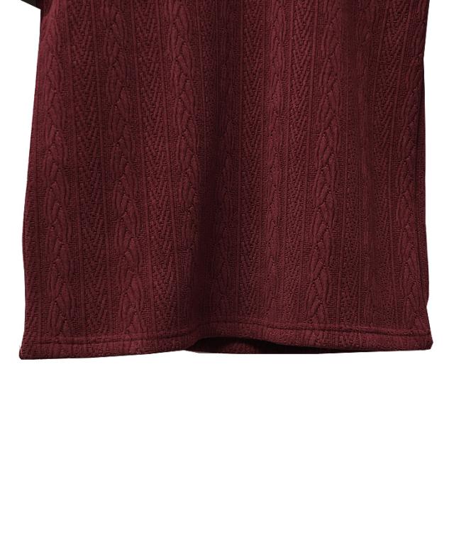 長袖Tシャツ メンズ タートルネック モール ニットソー ケーブル柄 ニット Tシャツ 長袖 タートル ロンT インナーTシャツ ブラック ホワイト ワイン 起毛 秋冬 新作 メンズファッション 冬 ちょいワル オラオラ系 JOKER ジョーカー_19
