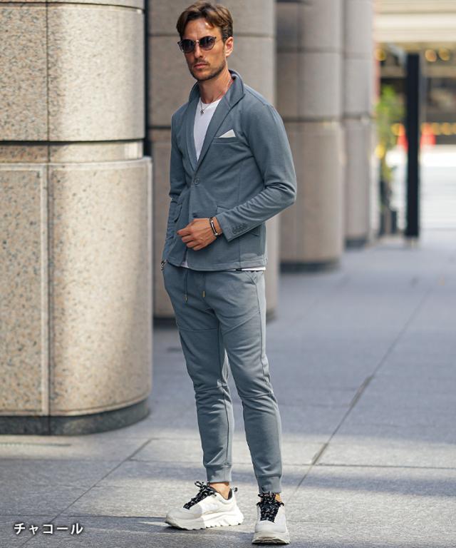 セットアップ メンズ スーツ 上下セット メンズ テーラードジャケット