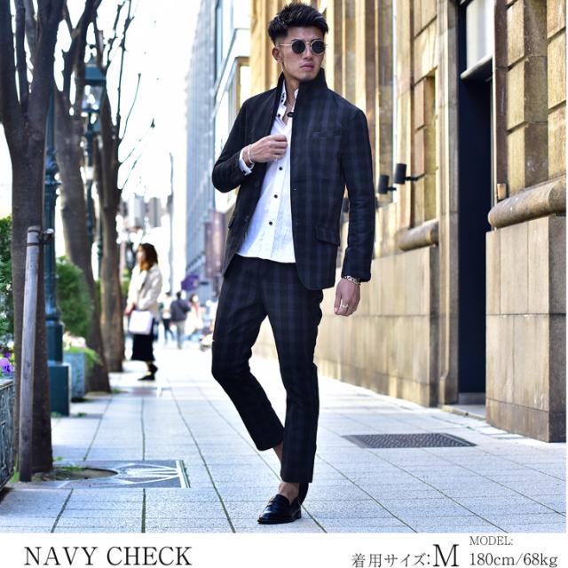 セットアップ メンズ スーツ 上下 カジュアル ジャケット イタリアンカラージャケット サマージャケット シアサッカー テーラード パンツの通販はau Pay マーケット Joker