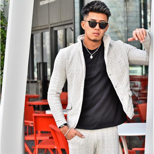 送料無料 セットアップ メンズ 上下 ジャケット パンツ パイル イタリアンカラージャケット パイルジャケット スーツ テーラードジャの通販はau Pay マーケット Joker