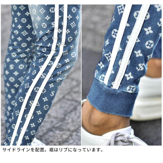 セットアップ メンズ カジュアル スウェット スウェットデニム デニム カットデニム ジョガーパンツ ライン 上下 パーカー 夏新作 夏服 の通販はau Pay マーケット Joker