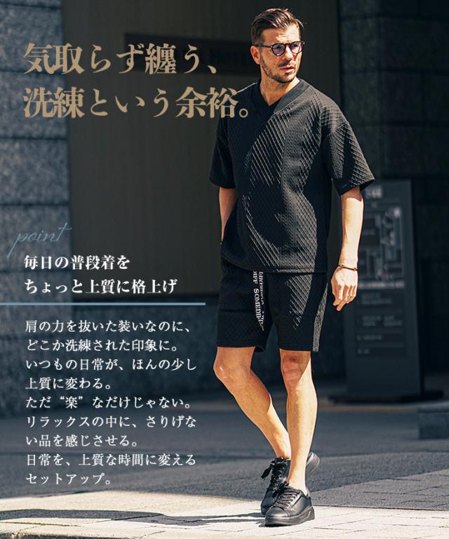 セットアップ メンズ 半袖 ブランド SOMEDIFF ハーフパンツ メンズ