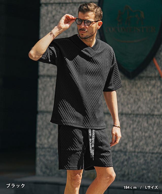 セットアップ メンズ 半袖 ブランド SOMEDIFF ハーフパンツ メンズ