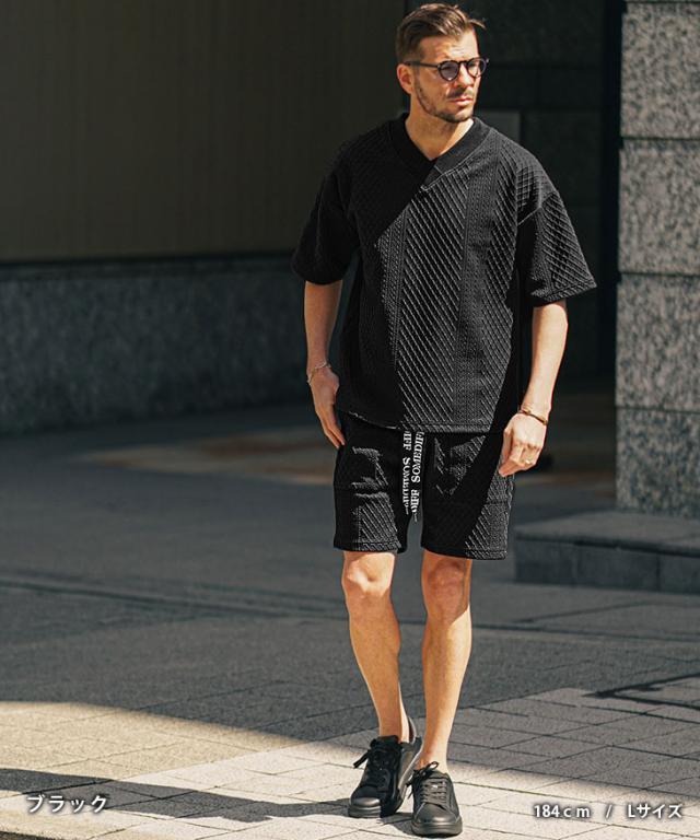 セットアップ メンズ 半袖 ブランド SOMEDIFF ハーフパンツ メンズ