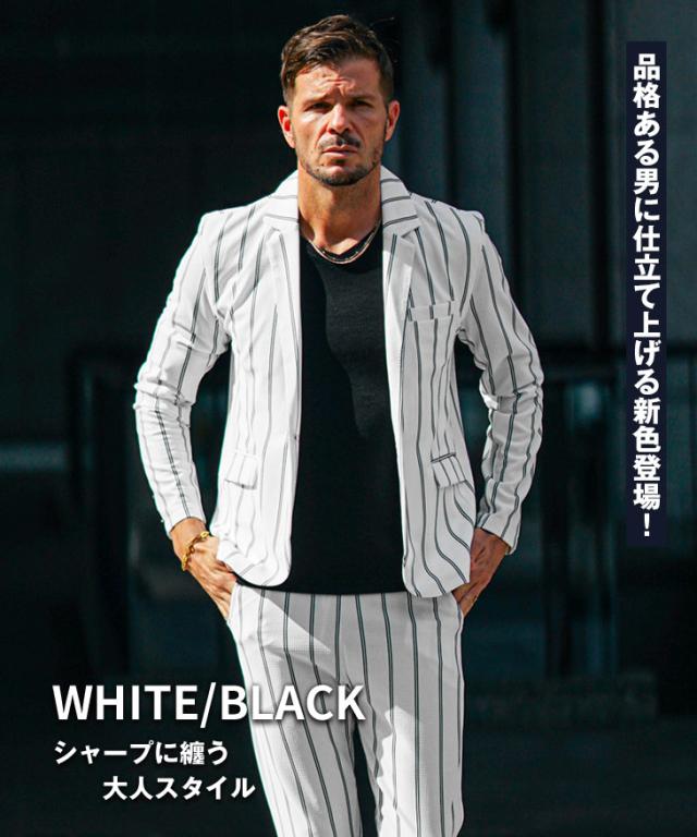 セットアップ メンズ ジャケット スーツ カジュアルスーツ ストライプ