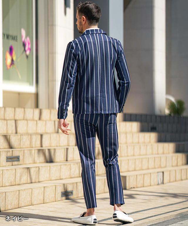 セットアップ メンズ ジャケット スーツ カジュアルスーツ ストライプ