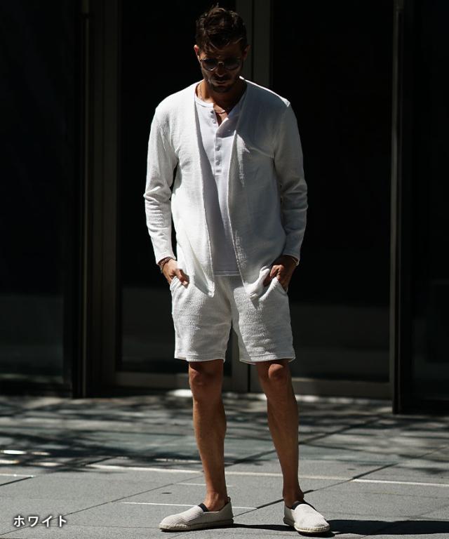 セットアップ メンズ カーディガン ハーフパンツ 上下セット ハーフパンツ  ジャガード イージーパンツ 短パン ショーツ 新作 春 夏 オラオラ系 お兄系 ちょい悪 半パン メンズファッション リゾート サーフ系 セットアップ メンズ カーディガン ハーフパンツ 上下セット ハーフ