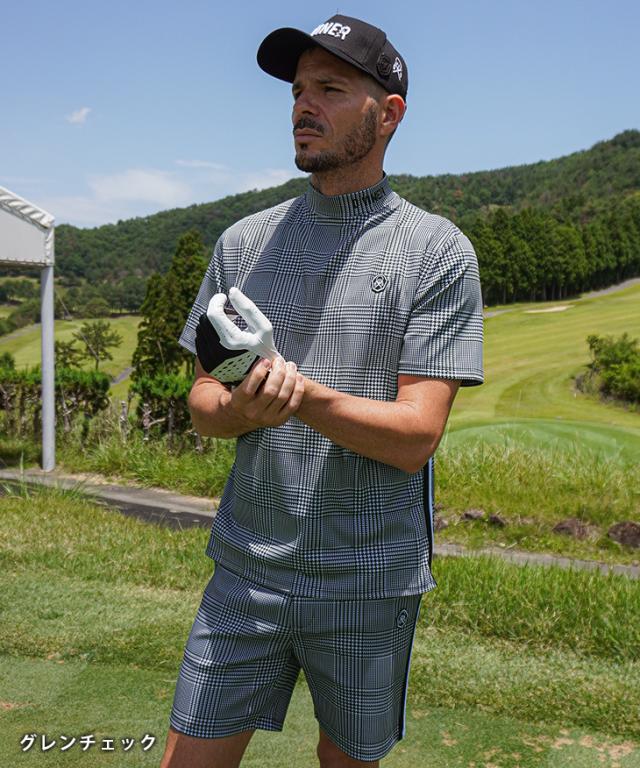 ゴルフ セットアップ メンズ チェック柄 ゴルフウェア メンズ 上下