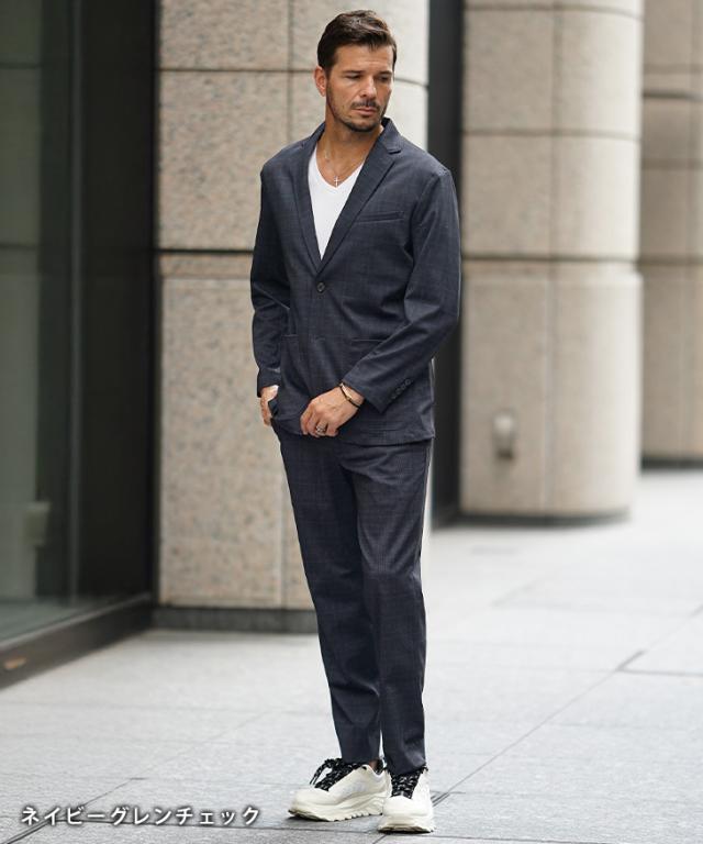 セットアップ メンズ ジャケット 毛玉ができにくい テーラード