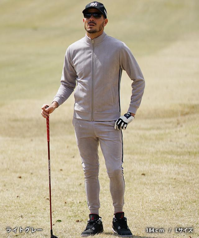 【DIVINER GOLF】 ゴルフウェア メンズ セットアップ スタンドジャケット ゴルフ 上下セット フェイクスエード ジョガーパンツ スウェット サイドライン おしゃれ 大きいサイズ XL XXL JOKER ジョーカー ディバイナーゴルフ 新作 夏新作 夏服_6
