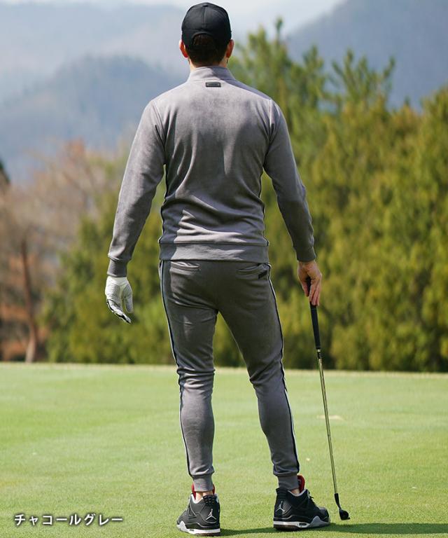 【DIVINER GOLF】 ゴルフウェア メンズ セットアップ スタンドジャケット ゴルフ 上下セット フェイクスエード ジョガーパンツ スウェット サイドライン おしゃれ 大きいサイズ XL XXL JOKER ジョーカー ディバイナーゴルフ 新作 夏新作 夏服_9