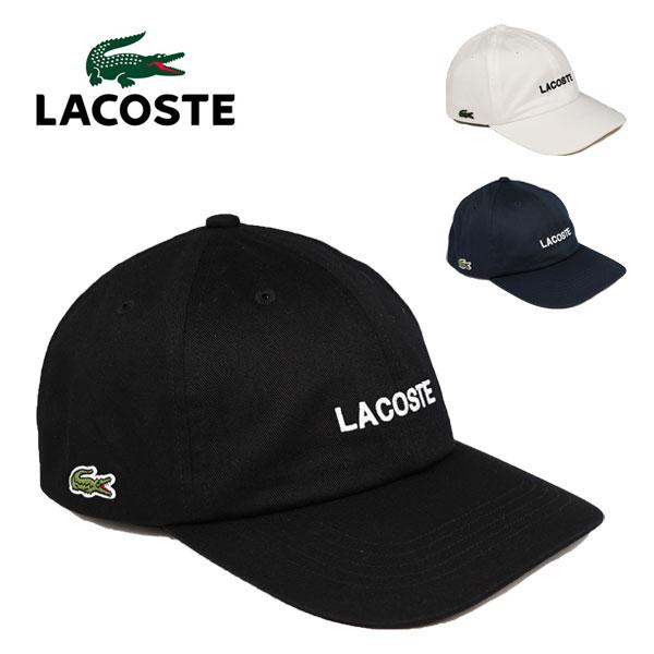 ラコステ 綿 コットン キャップ L1402 メンズ レディース LACOSTE 白 ホワイト 黒 ブラック 紺 ネイビー_1