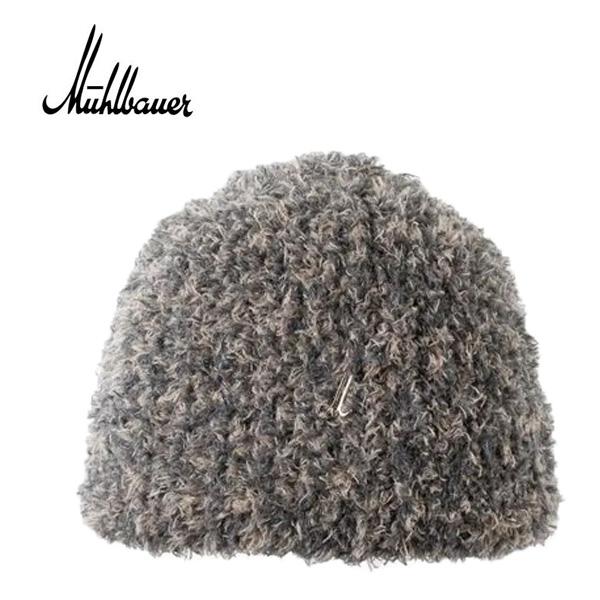 ミュールバウアー ボンネット キボ ニット帽 ビーニー グレー×オリーブ Muhlbauer_1