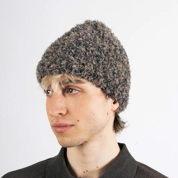 ミュールバウアー ボンネット キボ ニット帽 ビーニー グレー×オリーブ