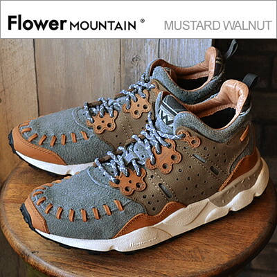 【返品交換送料無料】Flower MOUNTAIN フラワー マウンテン MUSTARD WALNUT　マスタードウォルナット GRAY グレー　靴 スニーカー シューズ