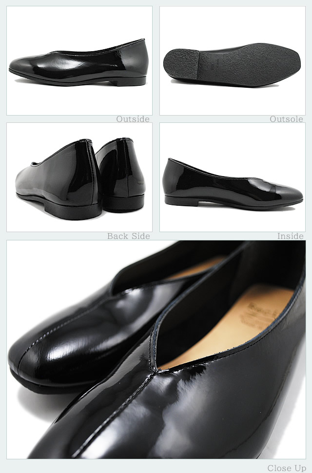 【返品交換送料無料】Recipe レシピ RP-267　Vカットスクエア　EBLK エナメルブラック　スリッポン スリップオン靴 レディース シューズ 返品交換送料無料】Recipe レシピ RP-267 Vカットスクエア EBLK