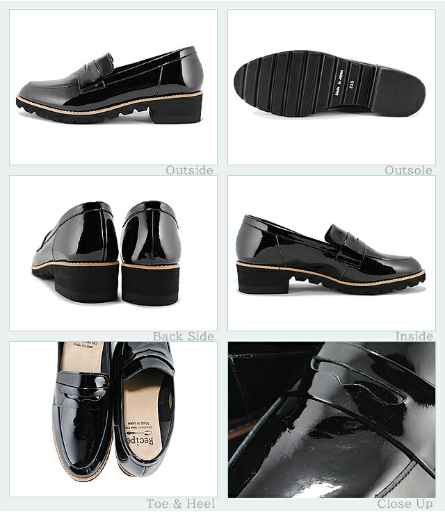 返品交換送料無料】Recipe レシピ RP-309 コインローファー E-BLK