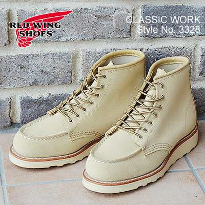 【返品交換送料無料】RED WING レッドウィング 3328 WOMENS  6inch Classic Moc ウィメンズ 6インチ クラシックモック Cream「Abilene」Roughout クリーム「アビレーン」ラフアウトの通販は