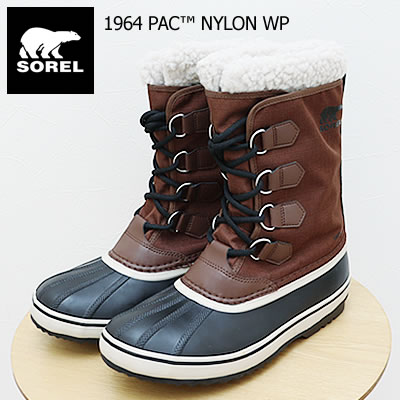 SOREL ソレル 1964 PAC NYLON WP 1964  パックナイロン ウォータープルーフ Tobacco, Black タバコ ブラック ウィンター ブーツメンズ