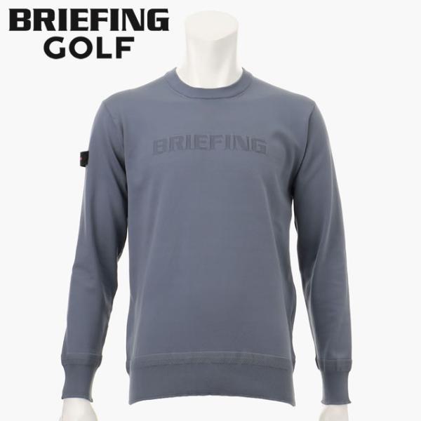 ブリーフィング ゴルフ クルーネック ニット メンズ セーター 長袖 ブランド 春 秋 冬 バイアス 総柄 BRIEFING BRG233M13 セールブリーフィング ゴルフ ウェア メンズ メリノウール クルー