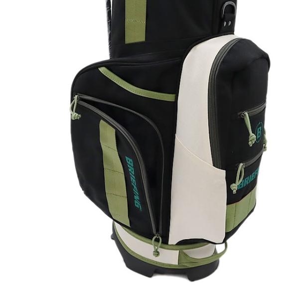 即納 BRIEFING GOLF ブリーフィング ゴルフ キャディバッグ CR-8 #02 森 BLACK×IVORY メンズ レディース 3.8kg 8.5口径