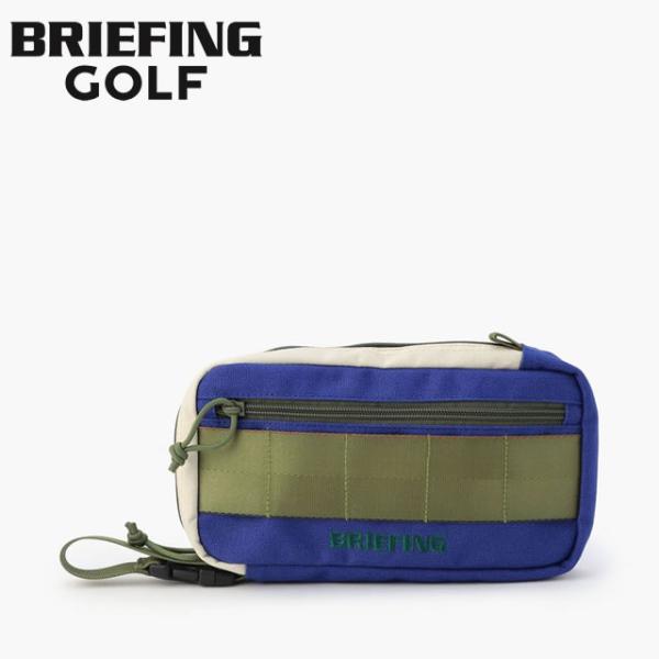 即納 BRIEFING GOLF ブリーフィング ゴルフ   RECTANGLE POUCH WL レクタングル ポーチ ウッドランド BLUE×IVORY  メンズ レディース