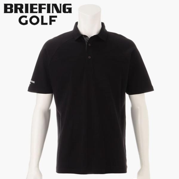 即納 BRIEFING GOLF ブリーフィング ゴルフ ST MS SLEEVE LOGO SHIRT RELAXED FIT メンズ スリーブ ロゴ シャツ リラックスフィット BLACK ブラック  メンズ