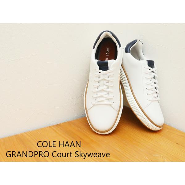 返品交換送料無料COLE HAAN コールハーン GRANDPRO Court Skyweave グランドプロ コート スカイウィーブ スニーカー OPTIC WHITE/CH MIDNIGHT MOON/WHITE_1
