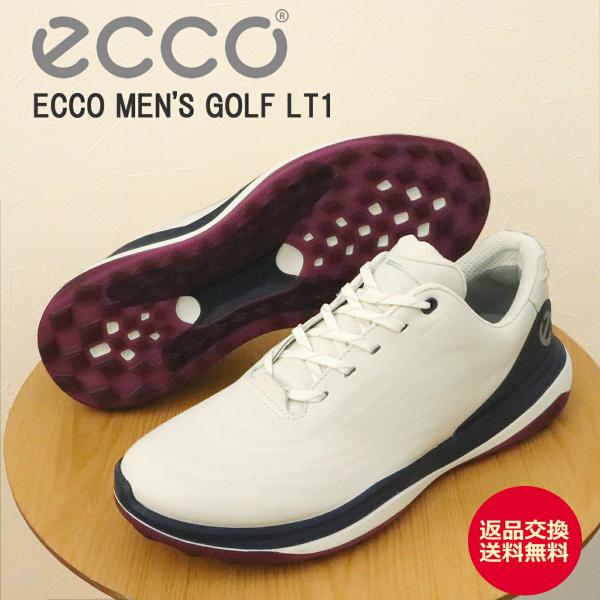返品交換送料無料ECCO エコー ECCO M GOLF LT1 エコー メンズ ゴルフ LT1 WHITE ホワイト  スパイクレス 靴 スニーカー  ウォータープルーフ ゴルフシューズ