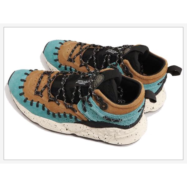 返品交換送料無料 Flower MOUNTAIN フラワー マウンテン MOHICAN モヒカン TURQUOISE/D.BROWN ターコイズ/ダークブラウン 靴 ダッドスニーカー シューズ