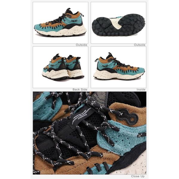 返品交換送料無料 Flower MOUNTAIN フラワー マウンテン MOHICAN モヒカン TURQUOISE/D.BROWN ターコイズ/ダークブラウン 靴 ダッドスニーカー シューズ