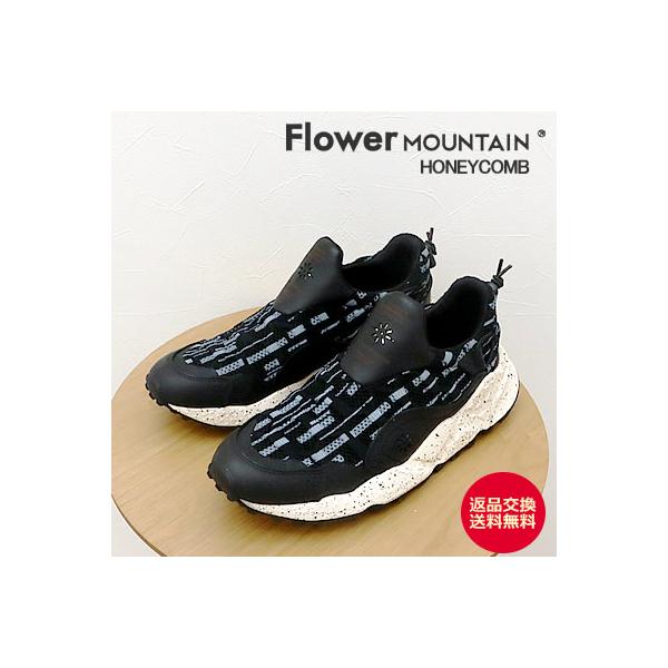 Flower MOUNTAIN フラワー マウンテン HONEYCOMB ハニカム BLACK DR ブラック DR ステッチスリップオン スリッポン 靴  シューズ 返品交換送料無料