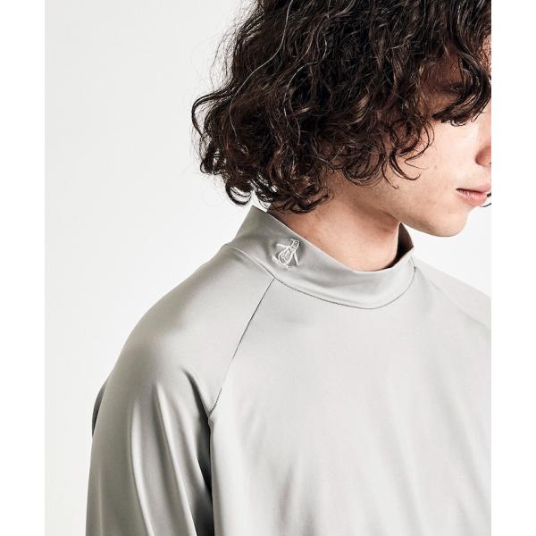 即納 Penguin by Munsingwear ペンギン バイ マンシングウェア STRETCH LONG SLEEVE MOCK NECK ストレッチ ロングスリーブ モックネック グレー メンズ Tシャツ_2