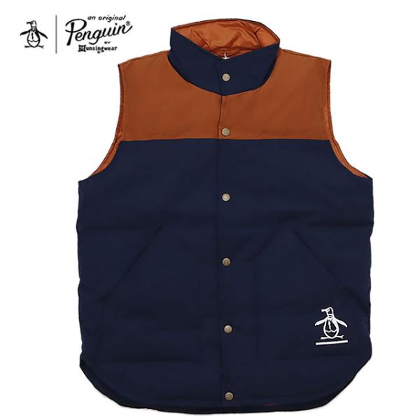 即納 Penguin by Munsingwear ペンギン バイ マンシングウェア BY COLOR PADDING VEST バイカラー パディング ベスト NAVY ネイビー ゴルフ メンズ 正規取扱店