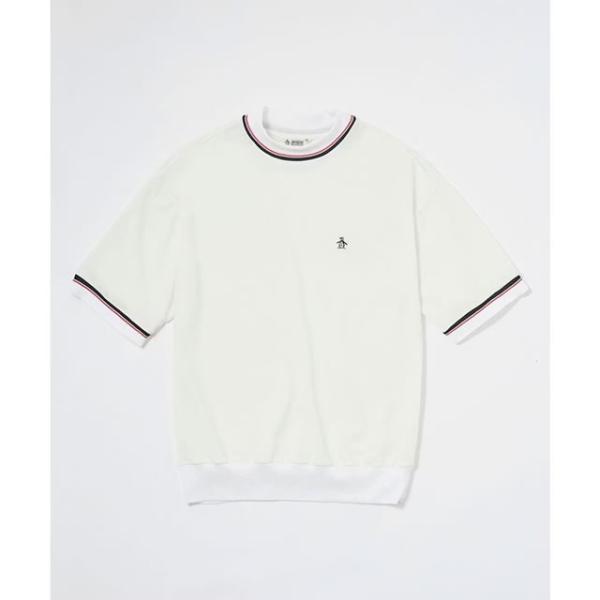 即納Penguin by Munsingwear ペンギン バイ マンシングウェア 60’S MOCK NECK SHIRT モックネック シャツ  WHITE  BLACK ゴルフ 吸汗速乾性正規取扱店 即納 Penguin by Munsingwear ペンギン バイ マンシングウェア 60' S