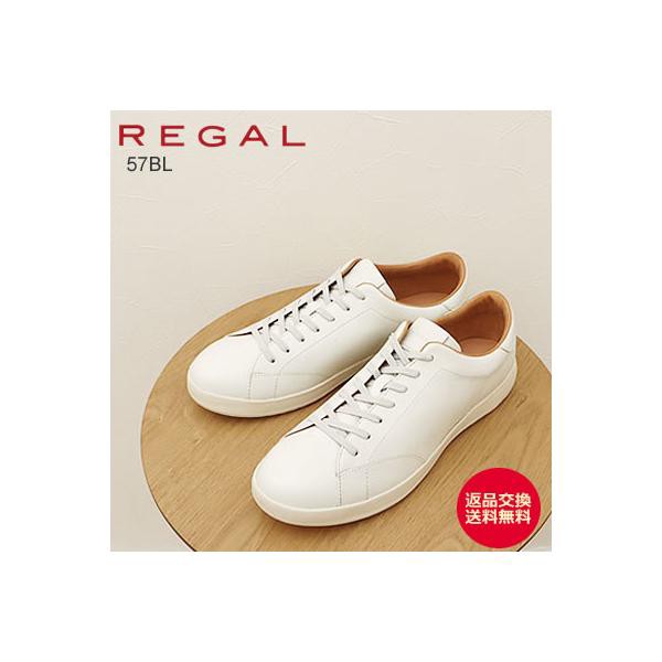 REGAL リーガル レースアップレザースニーカー 57BL WHITE REGAL リーガル レースアップレザースニーカー 57BL WHITE