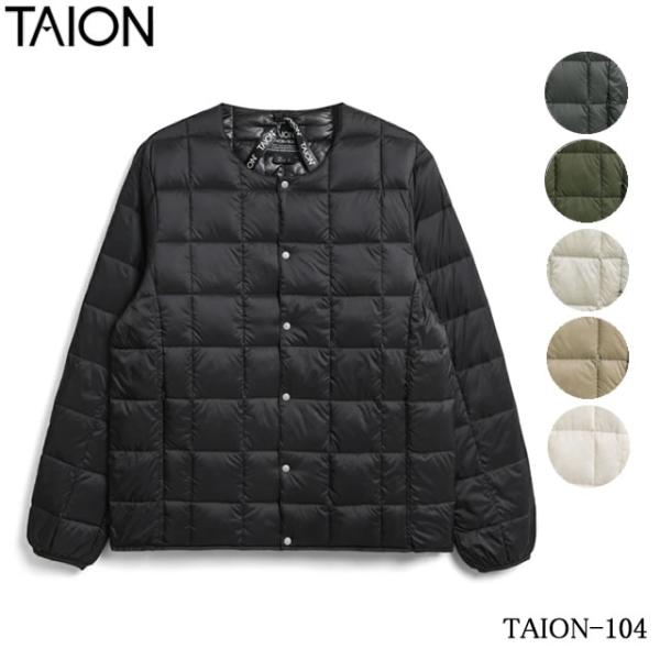 即納 TAION タイオン MENS CREW NECK DOWN JACKET メンズ クルーック ダウン ジャケット インナーダウン ベーシック クルーネックボタン インナー ユニセックス
