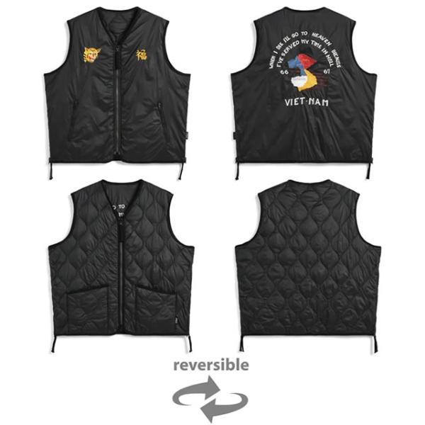 即納 TAION タイオン REVERSIBLE ”VETJAN” DOWN VEST  ジャパンスペシャル リバーシブル ベトジャン ダウンベスト インナーダウン ライトダウン 中綿 防寒