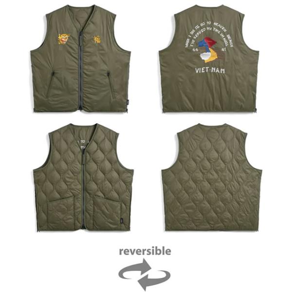 即納 TAION タイオン REVERSIBLE ”VETJAN” DOWN VEST  ジャパンスペシャル リバーシブル ベトジャン ダウンベスト インナーダウン ライトダウン 中綿 防寒