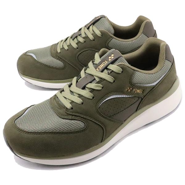 返品交換送料無料YONEX ヨネックス  ワイワイチェンジオーバー パワークッション 123 カーキ 3.5E コンフォート ウォーキング カジュアル 靴  スニーカー レトロ
