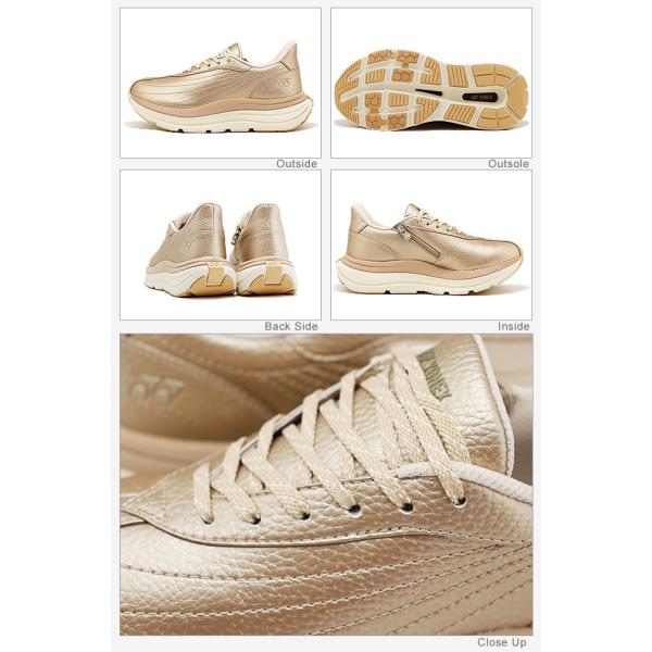 YONEX ヨネックス  パワークッション レディース L128 ゴールド 3.5E  コンフォート ウォーキング 靴  スニーカー シューズ 撥水 SHWL128 幅広 返品交換送料無料