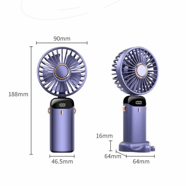 携帯扇風機 【2023最新改良 4in1 20dB静音】ハンディ扇風機 ハンディ