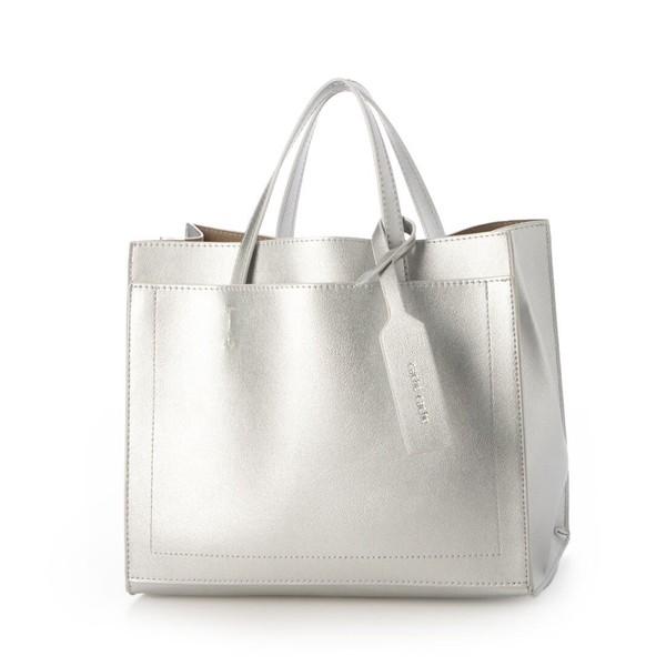 トートバッグ レディース バッグ カバン ショルダー カシュカシュ 合皮 シルバー 68890 SV フェイクレザー cache cacheの通販は