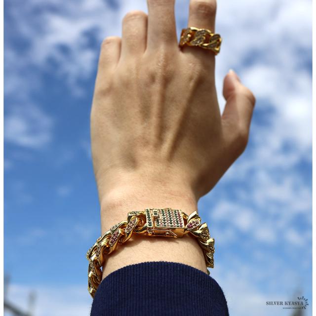 Amazon | KRKC&CO 喜平ネックレス ジルコニア マイアミ キューバン