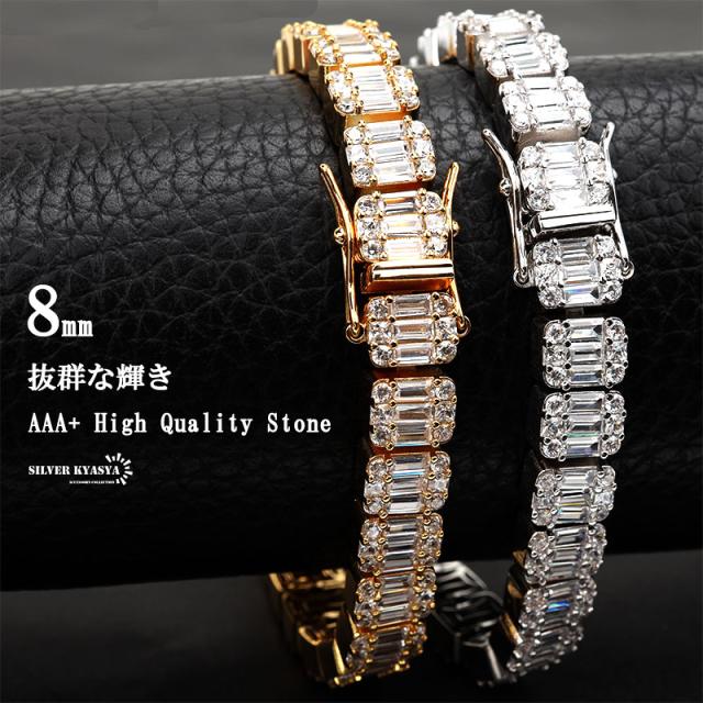 B系 ブレスレット ゴールド 金 テニスチェーン アイスアウト ブレスレット シルバー 氷砂糖 パヴェ ダイヤCZ ストーン キラキラ ラッパー ダンサー DJ HIPHOP rapper