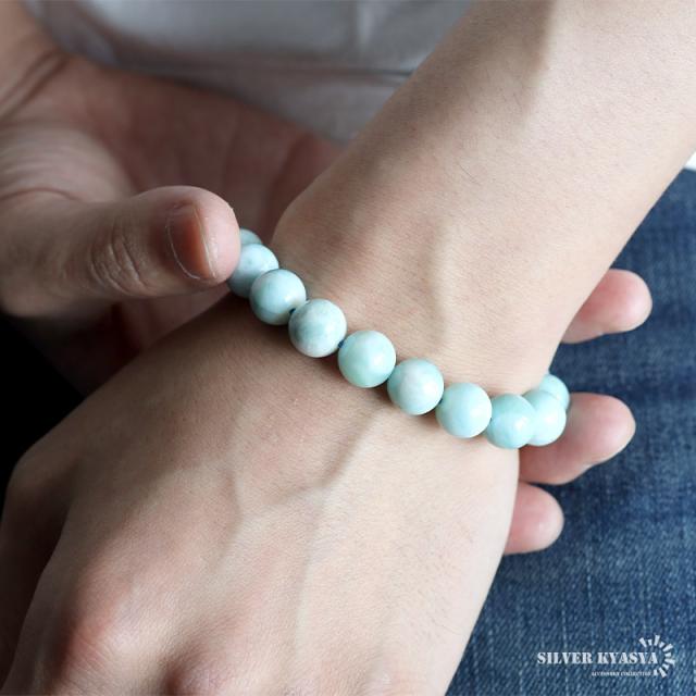 パワーストーンブレスレット 数珠ブレスレット ラリマー 11mm 天然石