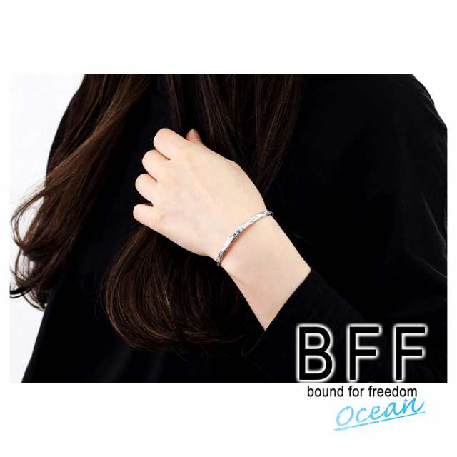 BFF ブランド ハワイアンバングル ターコイズ 幅4mm シルバー