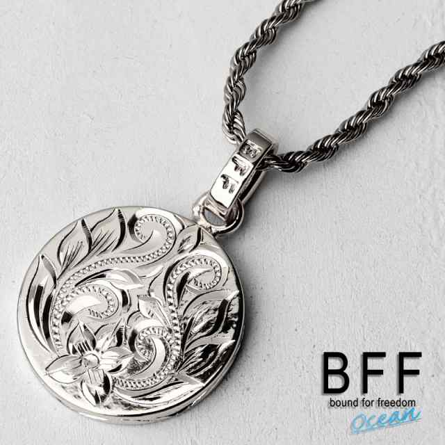 BFF ブランド コインネックレス シルバー 銀色 silver プルメリア ペア