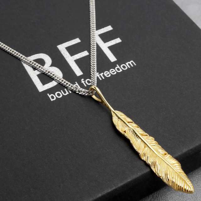 BFF ブランド フェザーネックレス シルバー925 ゴールド