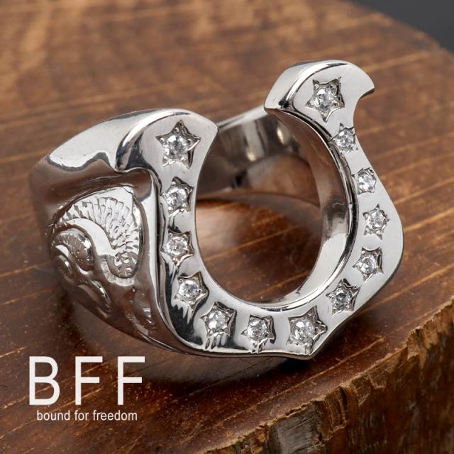 BFF ブランド 馬蹄 印台リング ホースシュー ゴールド 18K GP gold 金色 蹄鉄 幸運 ラッキーアイテム ハワイ ハワイアンジ